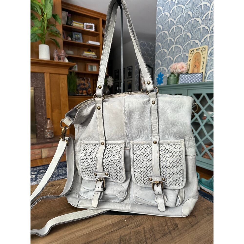 Viola Castellani Milano Genuine Leather XL Convertible Top Handle Bag
